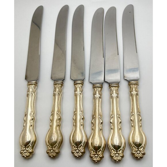 Insico Stainless Dinner Knives With Ornate Handles Set of 6 Chalon Chatsworth - Picture 3 of 10